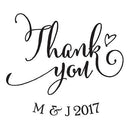 Feather Whimsy Personalized Thank You Rubber Stamp (Pack of 1)-Stationery-JadeMoghul Inc.