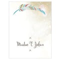 Feather Whimsy Place Card With Fold Sea Blue (Pack of 1)-Table Planning Accessories-Chocolate Brown-JadeMoghul Inc.