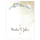 Feather Whimsy Place Card With Fold Sea Blue (Pack of 1)-Table Planning Accessories-Chocolate Brown-JadeMoghul Inc.