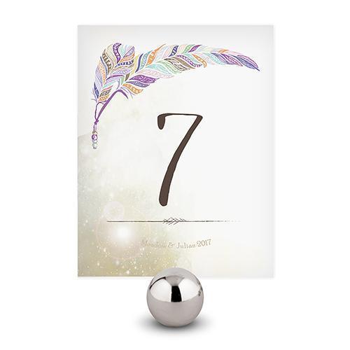 Feather Whimsy Table Numbers Numbers 85-96 Sea Blue (Pack of 12)-Table Planning Accessories-Chocolate Brown-13-24-JadeMoghul Inc.