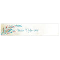 Feather Whimsy Water Bottle Label Sea Blue (Pack of 1)-Wedding Ceremony Stationery-Chocolate Brown-JadeMoghul Inc.