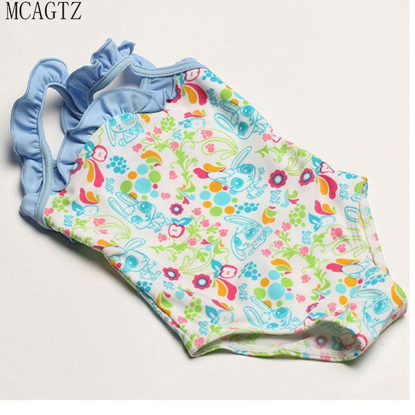 Female baby 0-2 years old baby sling swimsuit lovely dot floral infant child one-piece bathing suit-1-4-6 months-JadeMoghul Inc.