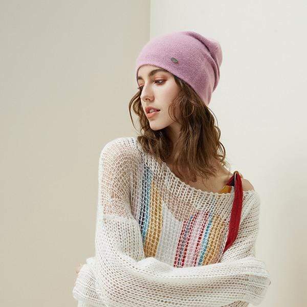 Female Beanies Rabbit Hair Winter Hats For Women Casual Autumn Knitted Beanie Girl Fashion High Quality Bonnet Cap Soft Wool Hat AExp