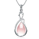 Female charm Water drop pink/purple necklaces pendants jewellery chains crystal women fine jewelry Pendant with stone-X25Y-JadeMoghul Inc.