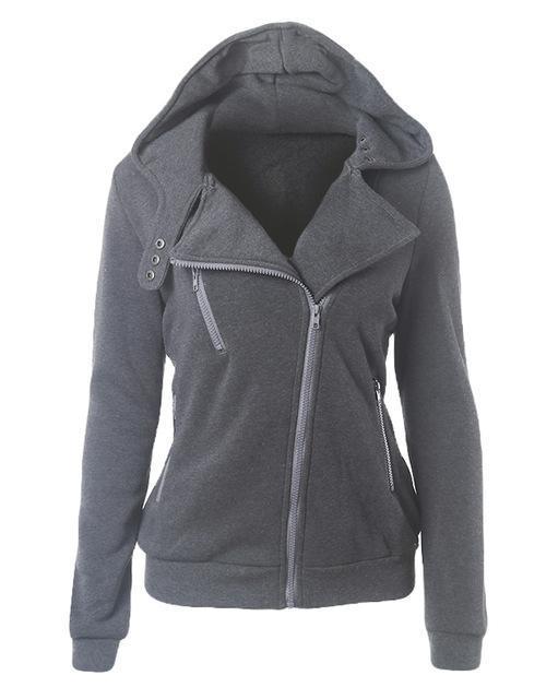 Female Hoodies Sweatshirt Autumn Winter Long Sleeve Zip Hooded Sudaderas Mujer 2018 Warm Women Tracksuit Harajuku Streetwear-Dark Grey-L-JadeMoghul Inc.