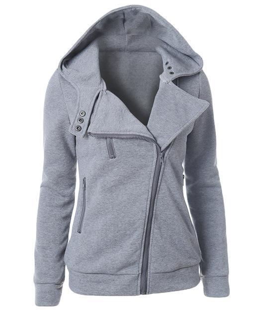 Female Hoodies Sweatshirt Autumn Winter Long Sleeve Zip Hooded Sudaderas Mujer 2018 Warm Women Tracksuit Harajuku Streetwear-Gray-L-JadeMoghul Inc.