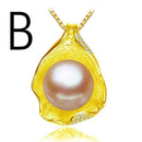 FENASY charm Shell design Pearl Jewelry,Pearl Necklace Pendant,925 sterling silver jewelry ,fashion necklaces for women 2018 new-Orange-JadeMoghul Inc.