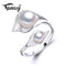 FENASY freshwater natural Double Pearl Ring for women,bohemia Fashion Statement Cocktail S925 Sterling silver leaf Ring 2018 New-White-JadeMoghul Inc.