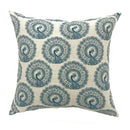 FIFI Contemporary Big Pillow With pattern Fabric, Blue Finish, Set of 2-Accent Pillows-Blue & Ivory-Cotton & Polyester-JadeMoghul Inc.