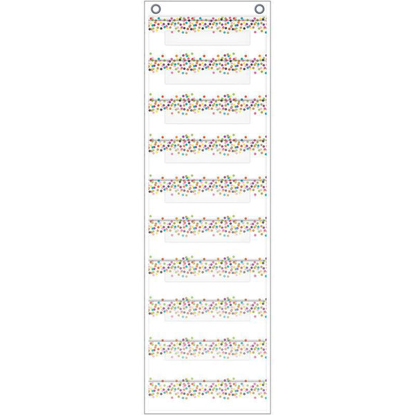 FILE STORAGE POCKET CHART CONFETTI-Learning Materials-JadeMoghul Inc.