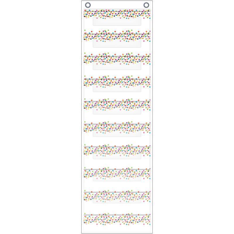 FILE STORAGE POCKET CHART CONFETTI-Learning Materials-JadeMoghul Inc.