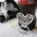 Filigree heart design chrome metal bottle opener from fashioncraft-Personalized Coasters-JadeMoghul Inc.