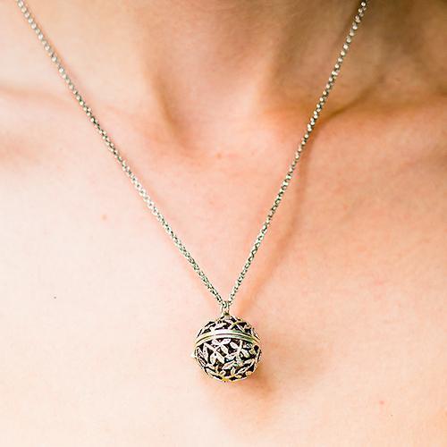Filigree Silver Locket Necklace (Pack of 1)-Jewelry-JadeMoghul Inc.