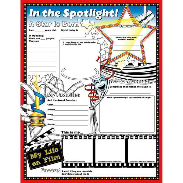 FILL ME IN POSTERS IN THE SPOTLIGHT-Learning Materials-JadeMoghul Inc.