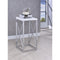 Fine-Looking Metal Accent Table , White And Silver-Console Tables-White-Metal-JadeMoghul Inc.