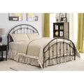 Fine looking Metal Curved Queen Size Bed, Bronze-Bedroom Sets-Bronze-JadeMoghul Inc.