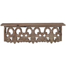 Finely Carved Wooden Wall Shelf, Small, Brown-WALL HOOKS AND SHELFS-Brown-Wood-JadeMoghul Inc.