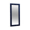 Finely Designed Floor Mirror with Crystal Tufted Velvet Upholstered Frame, Blue
