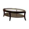 Finley Contemporary Coffee Table In Espresso Finish-Coffee Tables-Espresso-Glass Solid Wood Wood Veneer & Others-JadeMoghul Inc.