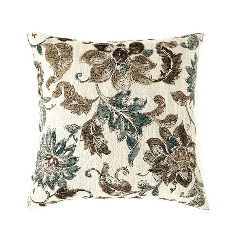 Fionna Contemporary Pillow, Multicolor, Set of 2, Large-Bed Pillows-Multi, Floral-Polyester-JadeMoghul Inc.