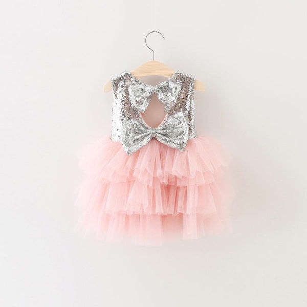 First Communion Baptism Birthday Baby Dresses for 1 2 years Infant Toddler Newborn Clothes Tutu Sequins Summer Dresses for Girls-Pink-10-12 months-JadeMoghul Inc.