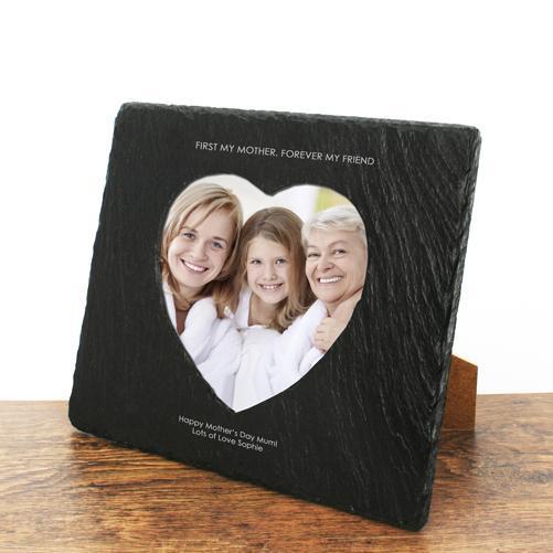 Mother's Day Gifts First My Mother Forever My Friend Heart Slate Photoframe