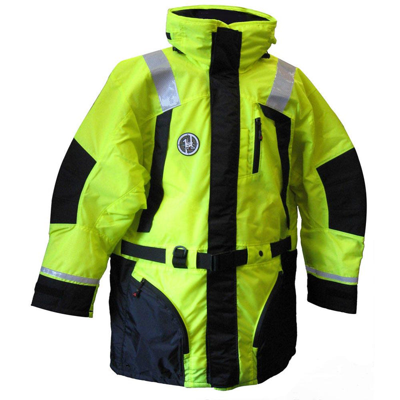 First Watch Hi-Vis Flotation Coat - Hi-Vis Yellow-Black - X-Large [AC-1100-HV-XL]-Flotation Coats/Pants-JadeMoghul Inc.