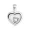 Fits for Pandora Charms Bracelets Floating Heart Locket Heart Beads 100% 925 Sterling Silver Jewelry Free Shipping