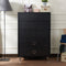 Five Drawers Wooden Chest In Contemporary Style, Black-Storage Chests-Black-Wood Engineered Wood-JadeMoghul Inc.