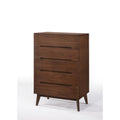 Five Drawers Wooden Chest with Angled Legs, Brown-Cabinet and Storage Chests-Brown-Wood-JadeMoghul Inc.