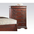 Five Drawers Wooden Chest with One Pull-Out Tray, Cherry Brown.-Cabinet and Storage Chests-Brown-Wood And Metal-JadeMoghul Inc.