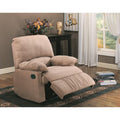 Flamboyant Contemporary Style Light Brown recliner-Recliner Chairs-LIGHT BROWN-MICROFIBER-JadeMoghul Inc.