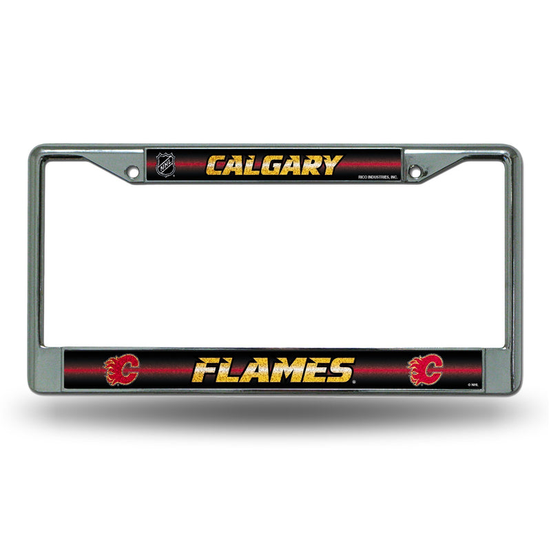 Vehicle License Plate Frames Flames Bling Chrome Frame