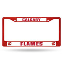 Best License Plate Frame Flames Red Colored Chrome Frame