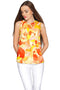 Flaming Hibiscus Emily Sleeveless Dressy Top - Mommy & Me-Flaming Hibiscus-18M/2-Orange/Yellow-JadeMoghul Inc.