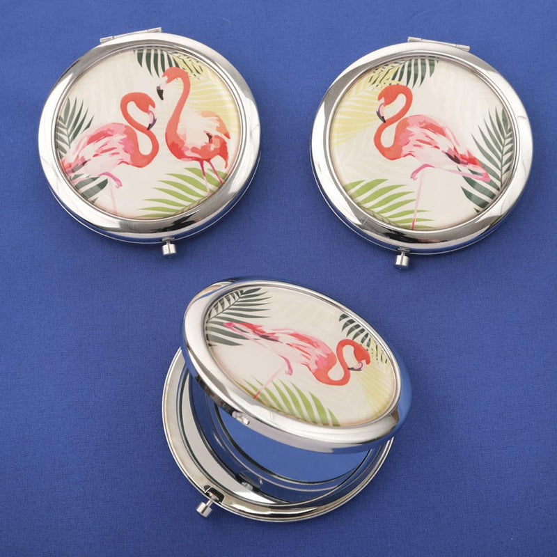 Flamingo compact mirrors - 3 assorted tropical designs-Personalized Gifts for Women-JadeMoghul Inc.