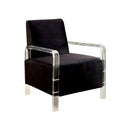 Flannelette Fabric Accent Chair, Black-Office Chairs-Black-Solid Wood & Others-JadeMoghul Inc.