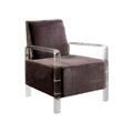 Flannelette Fabric Accent Chair, Gray-Office Chairs-Gray-Solid Wood & Others-JadeMoghul Inc.