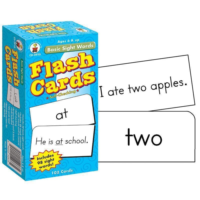 FLASH CARDS BASIC SIGHT WORDS 6 X 3-Learning Materials-JadeMoghul Inc.