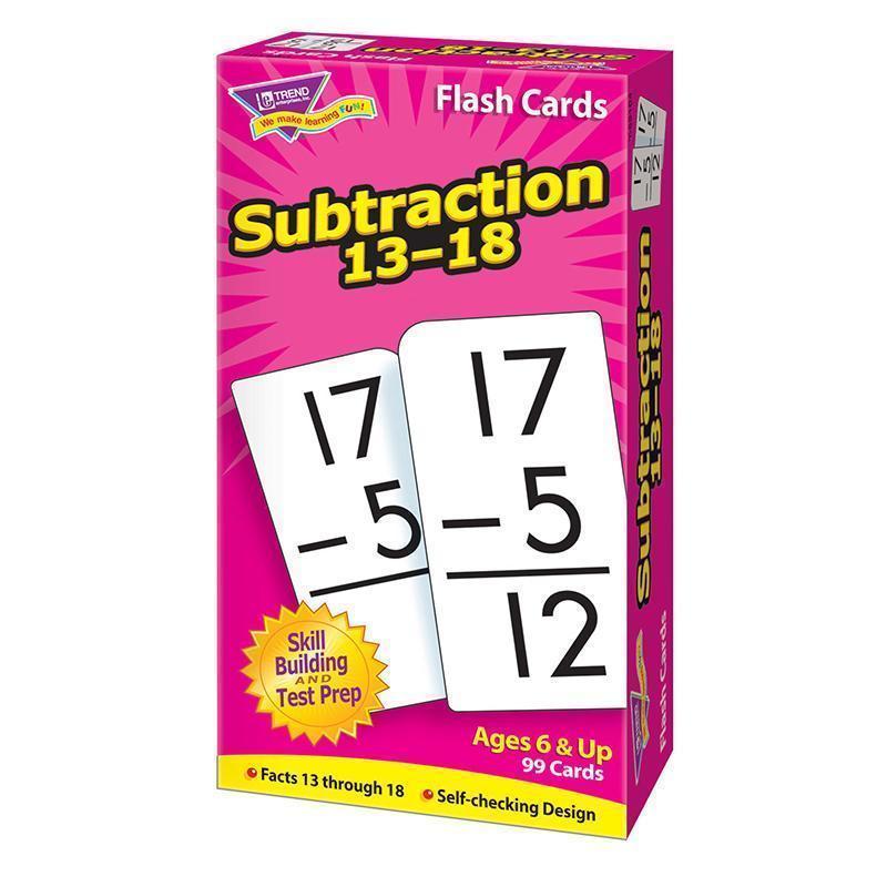 FLASH CARDS SUBTRACTION 13-18 99BOX-Learning Materials-JadeMoghul Inc.