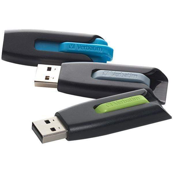Flash Drives Store 'n' Go(R) V3 USB 3.0 Flash Drive (16GB; 3 pk; Blue/Gray/Green) Petra Industries