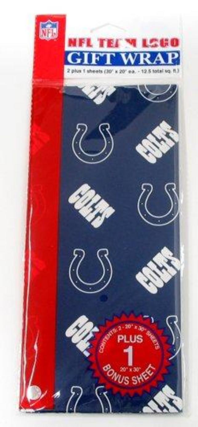 FLAT GIFT WRAP COLTS 15614-Party Goods/Housewares-JadeMoghul Inc.