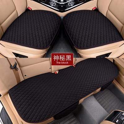 Flax Car Seat Cover Four Seasons Front Rear Linen Fabric Cushion Breathable Protector Mat Pad Auto accessories Universal Size AExp