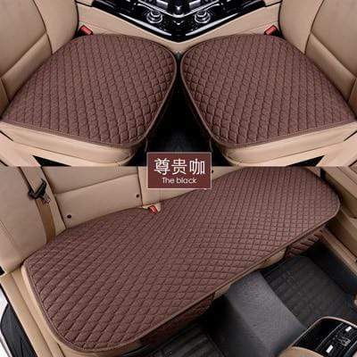 Flax Car Seat Cover Four Seasons Front Rear Linen Fabric Cushion Breathable Protector Mat Pad Auto accessories Universal Size AExp