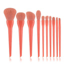 FLD 10pcs Natural Hair Colorful Makeup Brushes Professional Foundation Powder Blush Eyeshadow Eyebrow Kabuki Blending Brush Set AExp