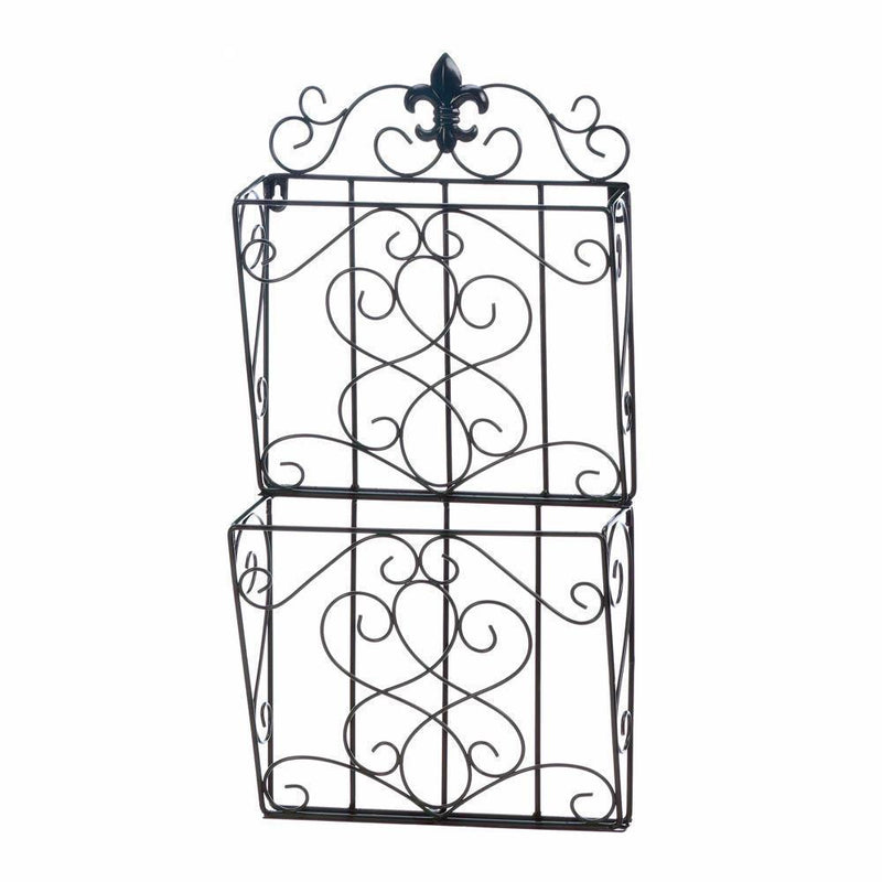 Decoration Ideas Fleur De Lis Dual Magazine Wall Rack