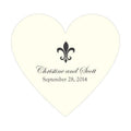 Fleur De Lis Heart Sticker Berry (Pack of 1)-Wedding Favor Stationery-Chocolate Brown-JadeMoghul Inc.