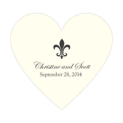 Fleur De Lis Heart Sticker Berry (Pack of 1)-Wedding Favor Stationery-Royal Blue-JadeMoghul Inc.