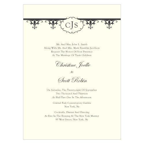 Fleur De Lis Invitation Berry (Pack of 1)-Invitations & Stationery Essentials-Berry-JadeMoghul Inc.