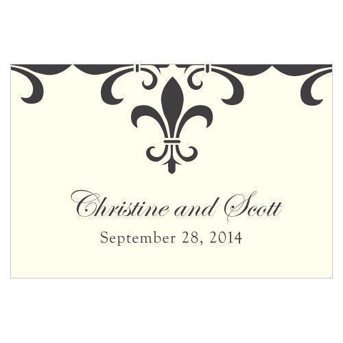 Fleur De Lis Large Rectangular Tag Berry (Pack of 1)-Wedding Favor Stationery-Putty Grey-JadeMoghul Inc.